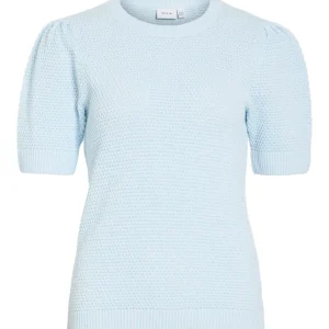 Vidalo O-neck S/s Knit Top - Noos - Lichtblauw