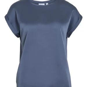 Viellette S/s Satin Top - Noos - Rafblauw