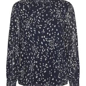 Vmholly Ls Smock Top Wvn Ga - Blauw Dessin