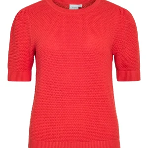 Vidalo O-neck S/s Knit Top - Noos - Rood