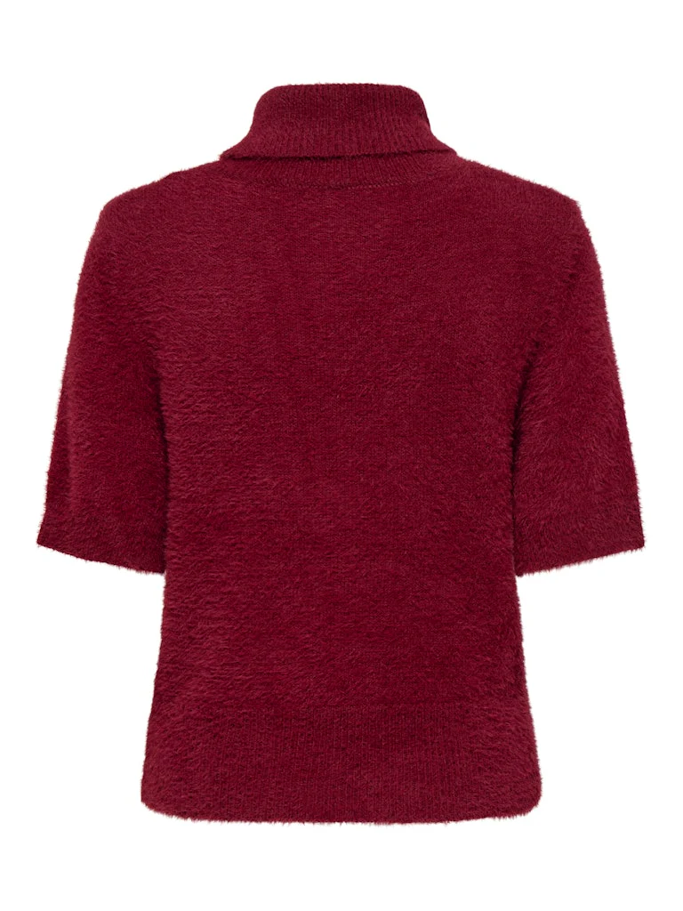 Onlpiumo Ss Highneck Knt - Wijnrood - Afbeelding 3