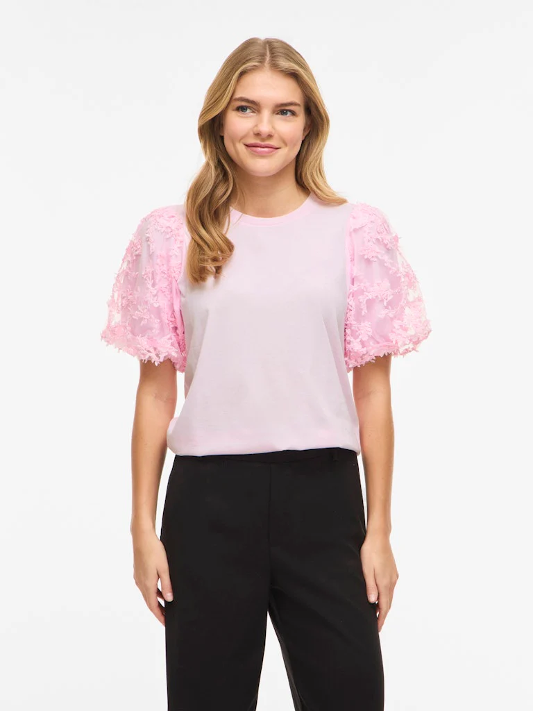 Vionesca O-neck S/s Top - Roze - Afbeelding 4