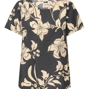 Jdytroya Life S/s O-neck Top Wvn Dia - Zwart Dessin