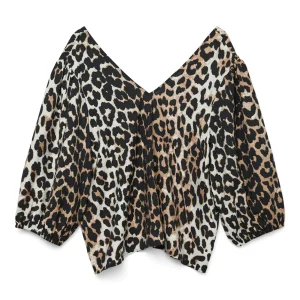 Vmjosie 3/4 V-neck Top Wvn Ga - Zwart Dessin