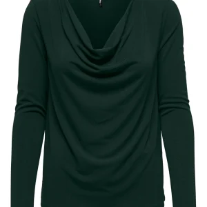 Onlsansa L/s Waterfall Top Jrs - Donkergroen