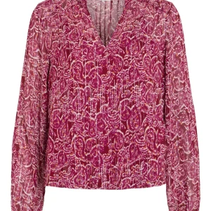 Viganza Rio V-neck L/s Top - Rood Dessin