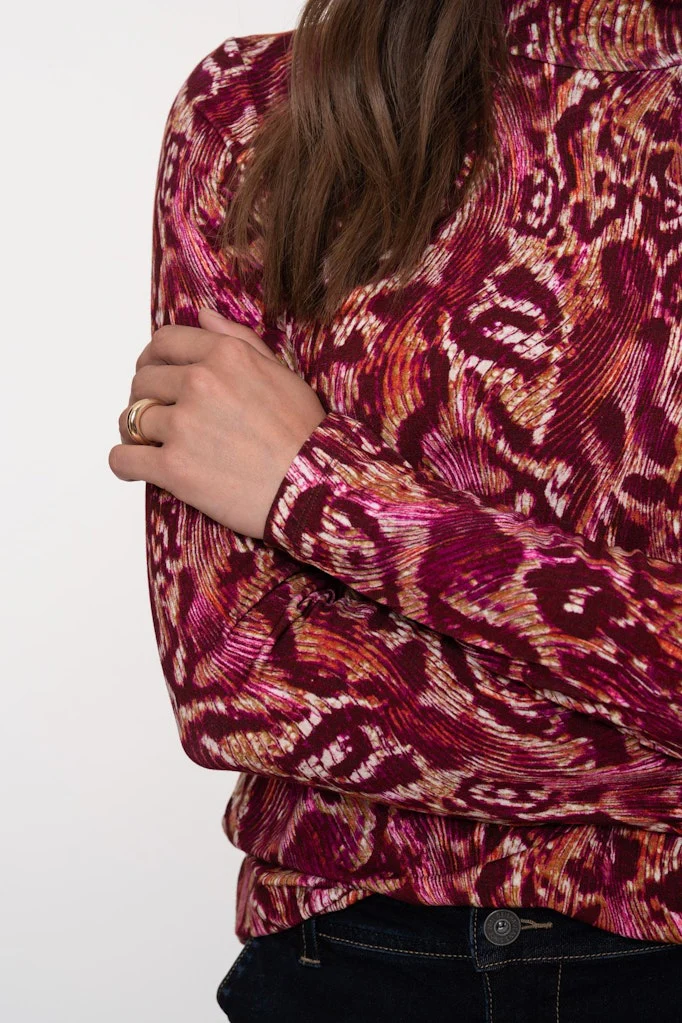 Top Aop With Col - Rood Dessin - Afbeelding 5