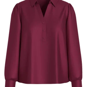 Vienna Ravenna Ls V-neck Top - Fuchsia