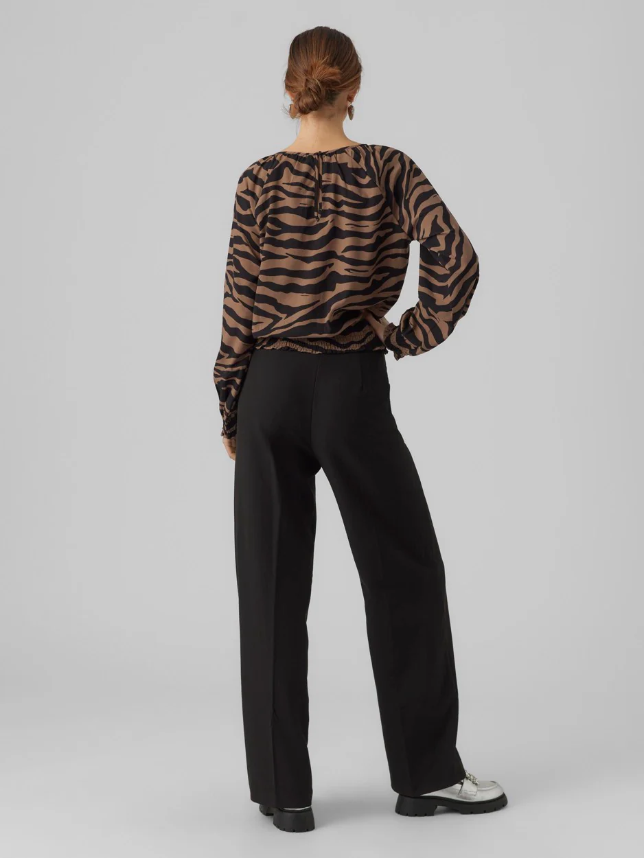 Vmshilah Naja Ls Short Top Wvn Ga - Bruin Dessin - Afbeelding 4