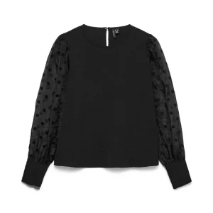 Vmalva Detail Ls Top Wvn - Zwart