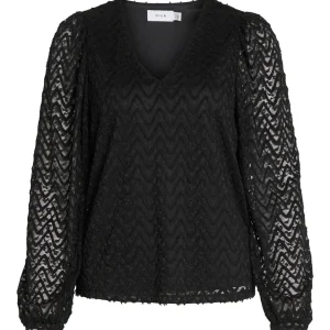 Vifary V-neck L/s Top - Zwart