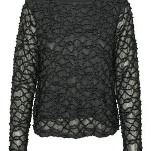 Vmelga Ls Short Boatneck Glitter To - Antraciet