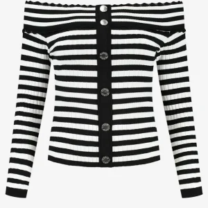 Baytown Button Top - Zwart Dessin
