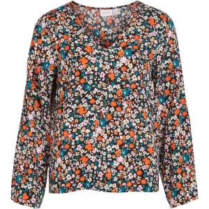 Vipalina V-neck Top/su - Zwart Dessin