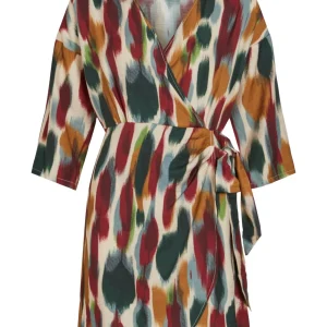 Virano Art 3/4 Wrap Dress/c29 - Groen Dessin