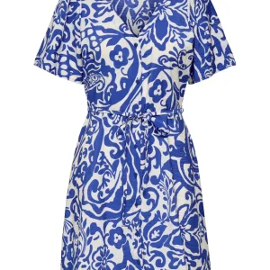 Jdytroya Life S/s Short Dress Wvn D - Blauw Dessin