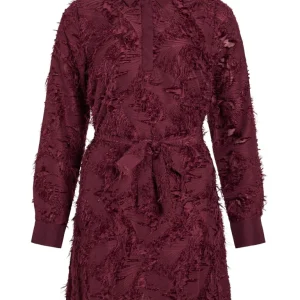 Vimisanja L/s Short Shirt Dress - Bordeaux