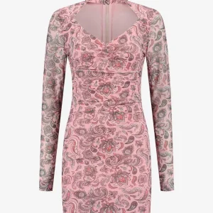 Bangui Mesh Dress - Roze Dessin