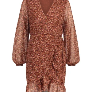 Rose Ls Confetti-pes 01 Mini Dress Long Sleeve - Bruin Dessin