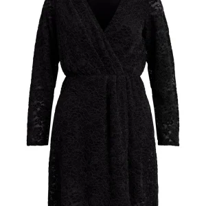 Vibeaut Lace V-neck L/s Dress/su - Zwart