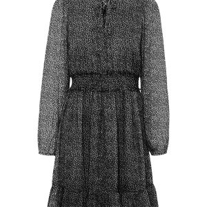 Vmholly Ls Frill Short Dress Wvn Ga - Zwart Dessin