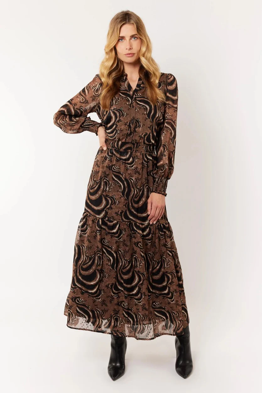 Brinn Jurk - Bruin Dessin - Afbeelding 4