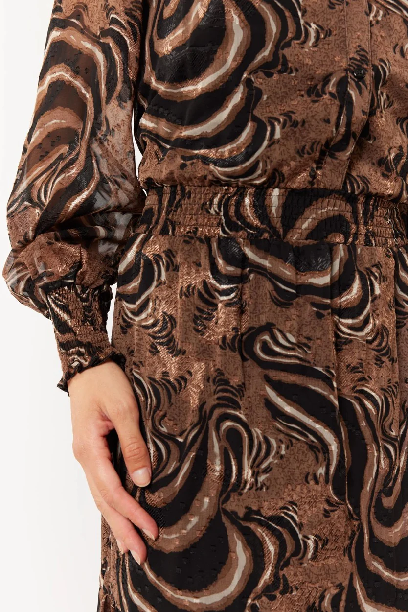 Brinn Jurk - Bruin Dessin - Afbeelding 6