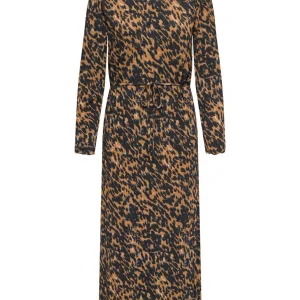 Jdysienna L/s Midi Belt Dress Jrs - Bruin Dessin