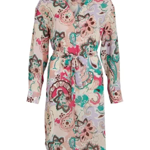 Vielle Dea V-neck L/s Shirt Dress/s - Roze Dessin