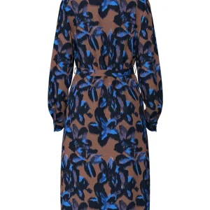 Vidogma Ria L/s Mid Calf Shirt Dres - Bruin Dessin