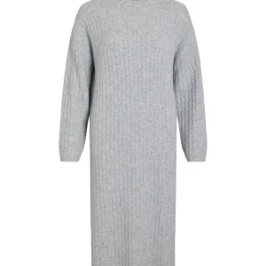 Vilassia Rollneck L/s Knit Dress - Lichtgrijs