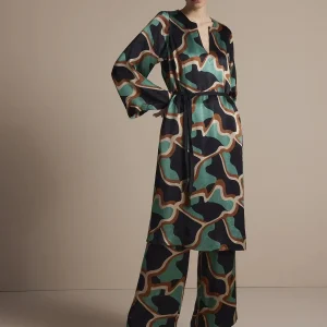 Dress Graphic Viscose - Zwart Dessin