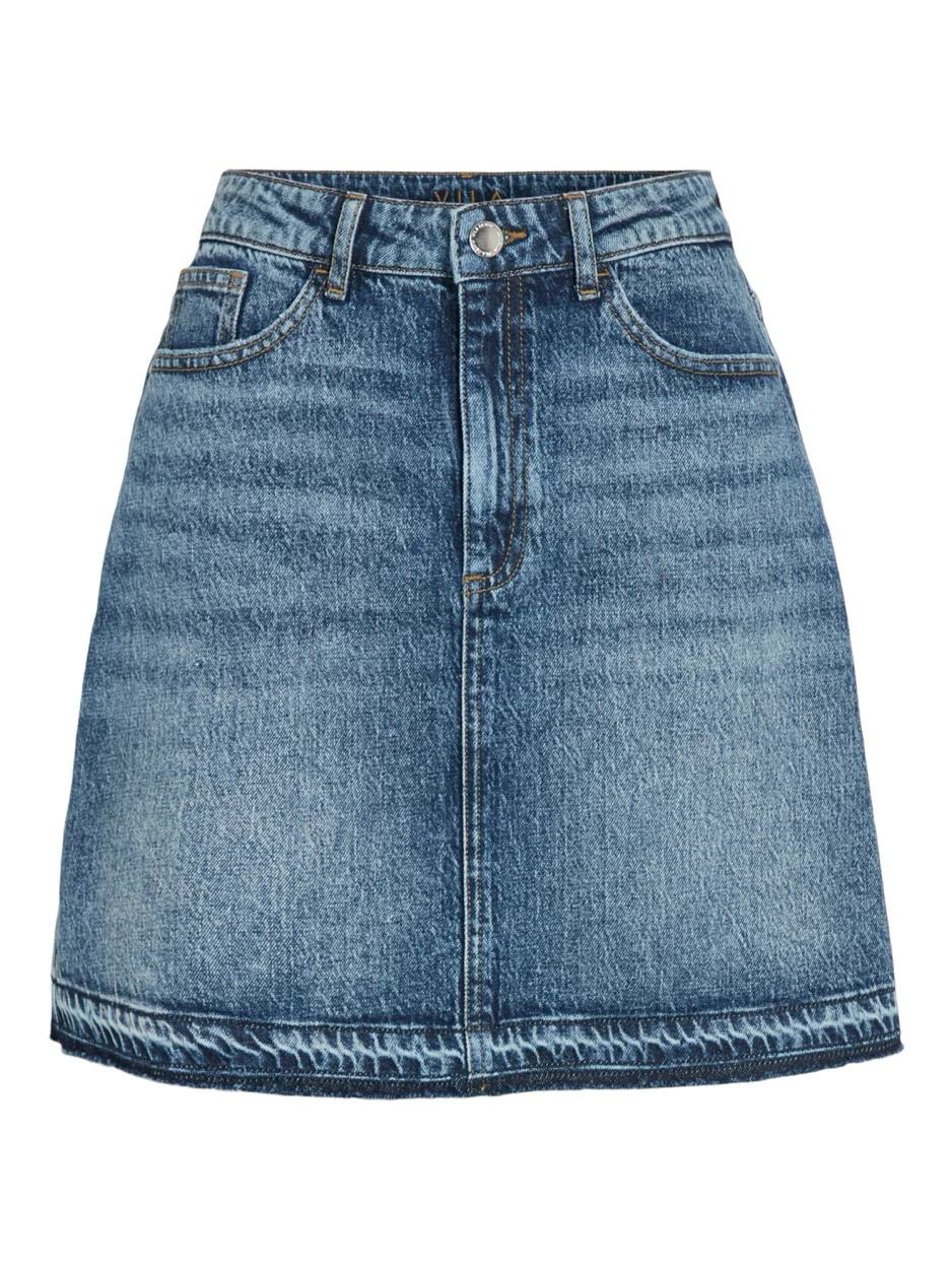 Vijaf Hw Short Skirt Mbd - Blue Denim