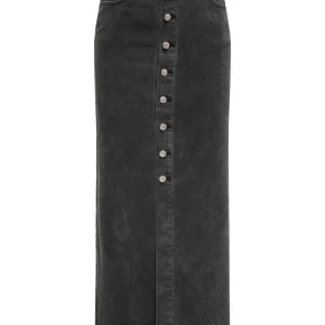 Onlkita Button Maxi Dnm Skirt Gua - Black Denim