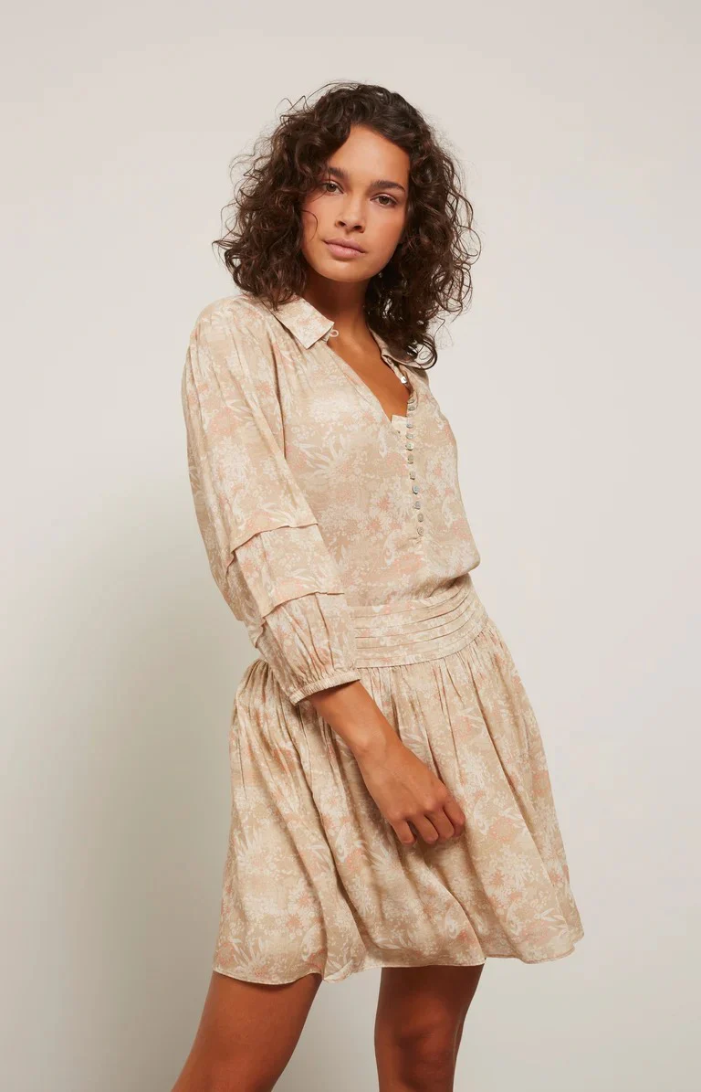 Printed Mini Skirt With Fancy - Zand Dessin - Afbeelding 4