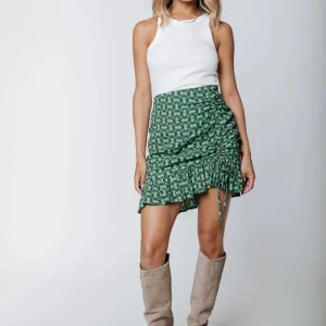 Ina Graphic Smock Mini Skirt - Groen Dessin