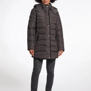 Padded Coat With Detachable Hood - Bruin Dessin