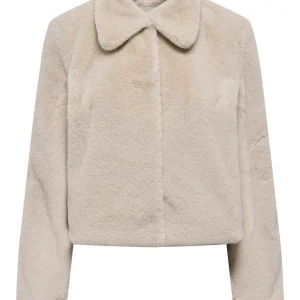 Jdymacy Life Faux Fur Jacket Otw Sie - Beige