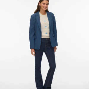 Vmfalke Ls Regular Blazer - Blue Denim