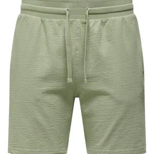 Onskian Reg Seersucker Shorts Noos - Olijf