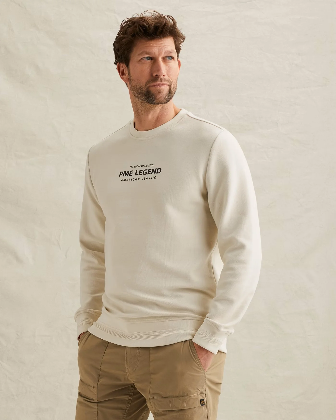 Crewneck Cotton Blend Sweat - Ecru - Afbeelding 2
