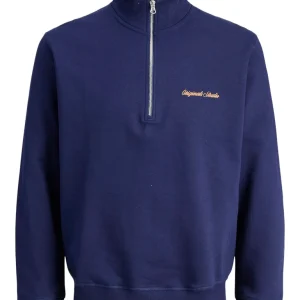 12282899jornorrebro Sweat Quarter Zip Hn N - Blauw