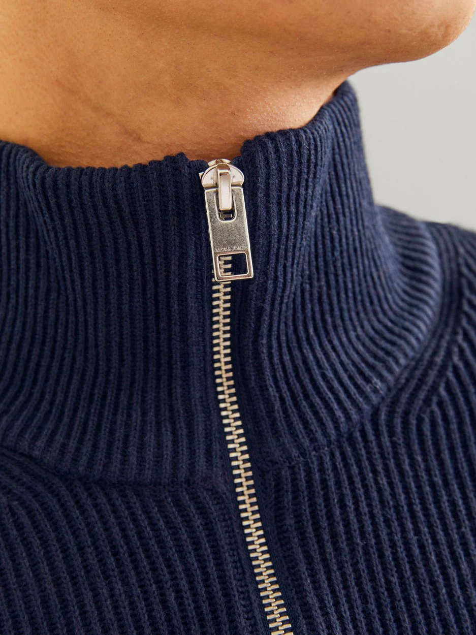 Jjeperfect Knit Half Zip Sn - Navy - Afbeelding 4