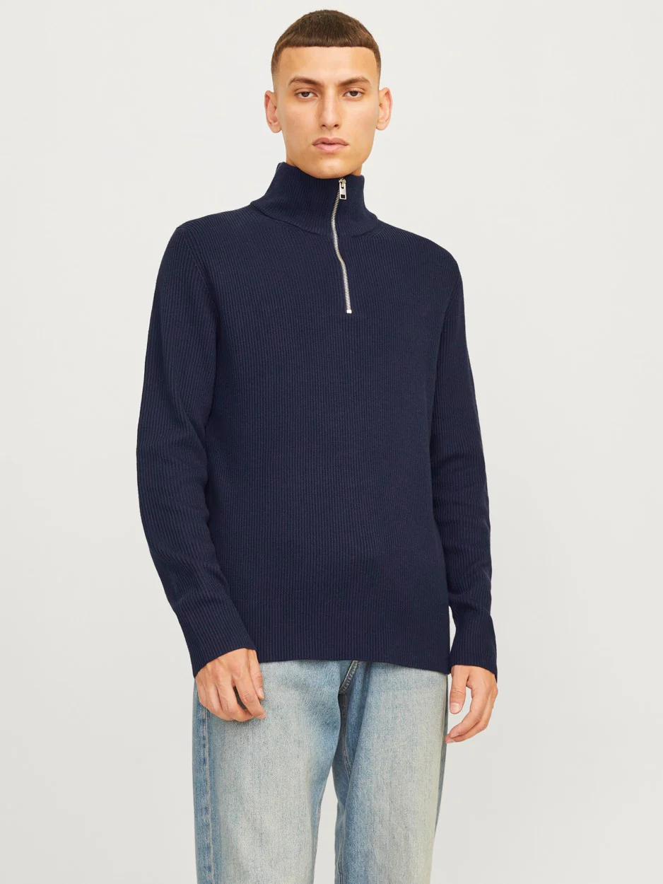 Jjeperfect Knit Half Zip Sn - Navy - Afbeelding 5