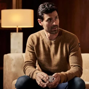 Crewneck Cotton Mouline - Bruin Dessin