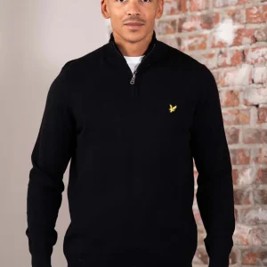 Cotton Quater Zip Jumper - Zwart