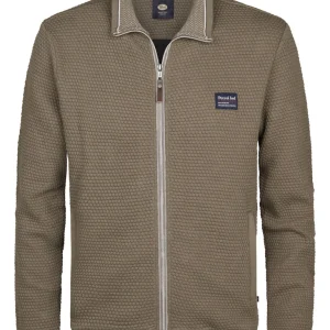 Men Sweater Collar Zip - Olijf