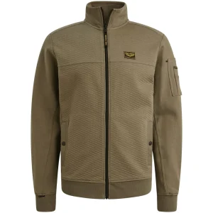 Zip Jacket Jacquard Interlock Swea - Army