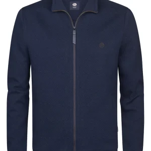 Men Sweater Collar Zip - Navy