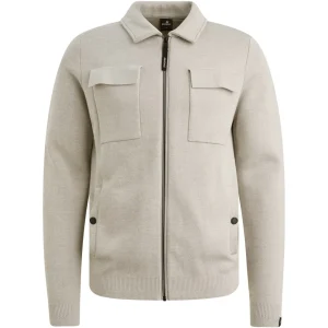 Zip Jacket Cotton Modal Mouline Bo - Lichtgrijs